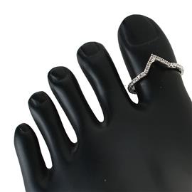 "Fashion Crystal "V" Toe Ring"