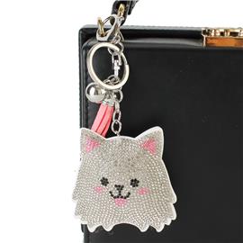 Cat Rhinestones Key Chain