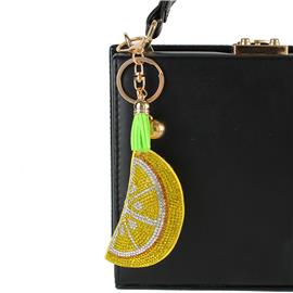 Lemon Rhinestones Key Chain