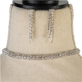 Rhinestone Choker Set