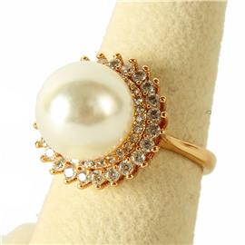 ""7" Pearl CZ Ring"