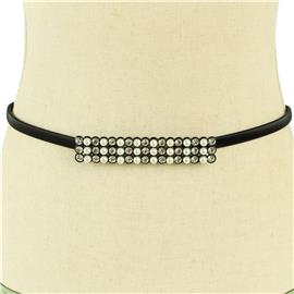 Metal Omega Chain Pearl Belt