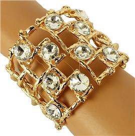 Metal Crystal Cuff Bangle