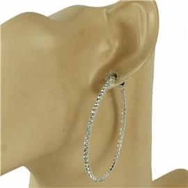 40mm Tear Rhinestones Hoop Earring