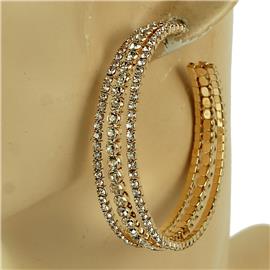 Rhinestones Layereds Hoop Earring