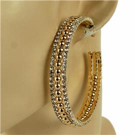 Rhinestones Beads Hoop Earring