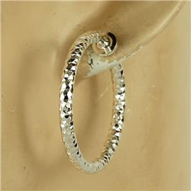 30mm Metal Hammered Clip-On Hoop Earring