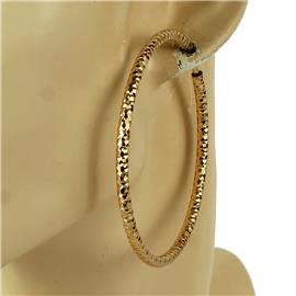 60mm Metal Hammered Clip-On Hoop Earring