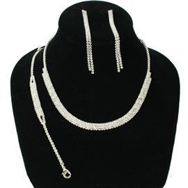 Rhinestones Casting 3 Pcs Necklace Set