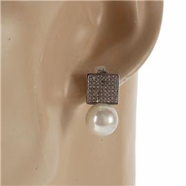 CZ Pearl Dangling Earring