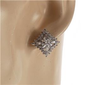 CZ Square Flower Earring