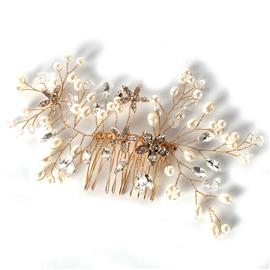 Pearls Metal Hair Comb