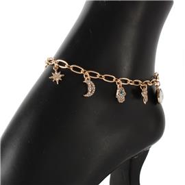 Metal Chain Charm Evil Eye Anklet