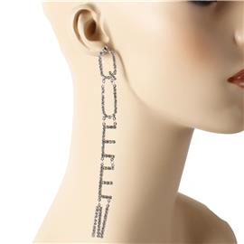 Rhinestones Long Queen Earring