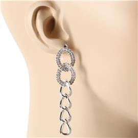 Stones Metal Chain Earring