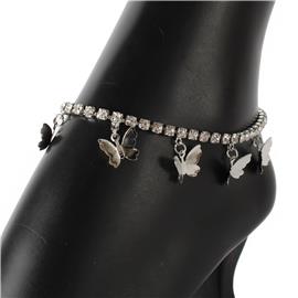 Rhinestones Butterfly Anklet