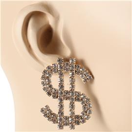 Rhinestones Sign Money Earring