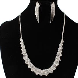 Rhinestones Casting Necklace Set