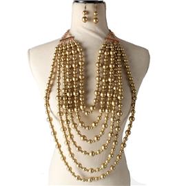 Pearls Long Multilayereds Necklce Set