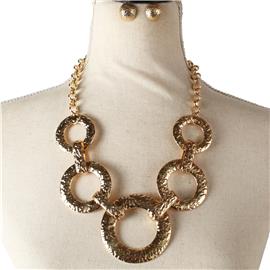 Metal Chain Round Necklace Set