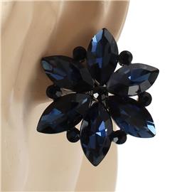 Crystal Flower Clip-On Earring