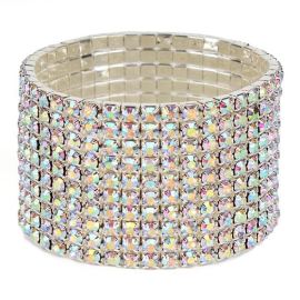 Rhinestone 10 Line Stretch Bracelet