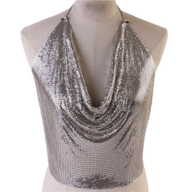 Metal Mesh Crop Body Chain