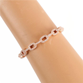 Stainless Steel Cubic Zirconia Bangle