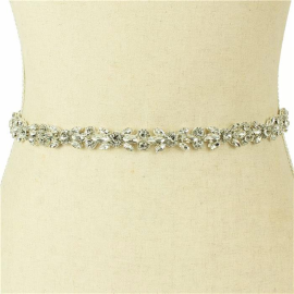 Crystal Leaves-Flower Ribbon Belt