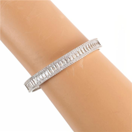 Stainless Steel Cubic Zirconia Bangle