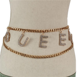 Metal Charms Queen Chain Belt