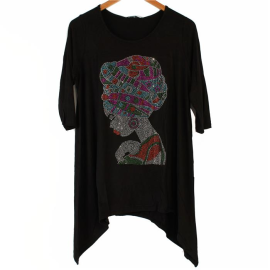 Regular Size Fashion Print Tunic Top