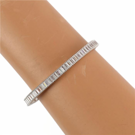 Stainless Steel Cubic Zirconia Bangle