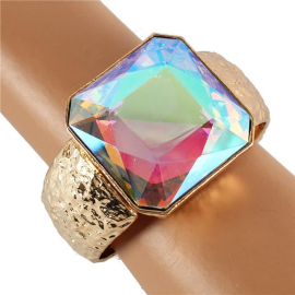 Meatl Crystal Cuff Bangle