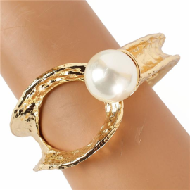 Metal Pearl Cuff Bangle