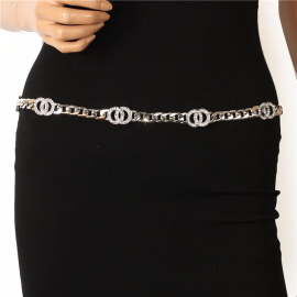 Metal Chain Crystal Belt