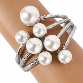 Metal Pearl Cuff Bangle