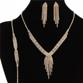 3 PCS Rhinestone Necklace Set