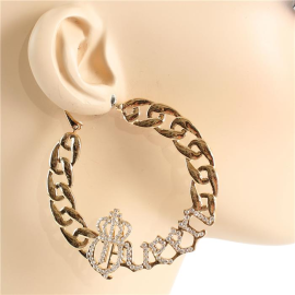 Queen Meatl Hoop Earring