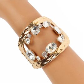 Meatl Crystal Cuff Bangle