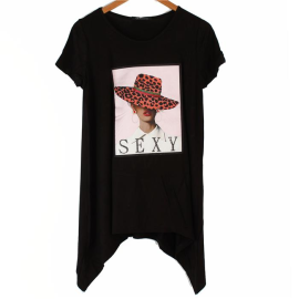 Regular Size Fashion Print Tunic Top