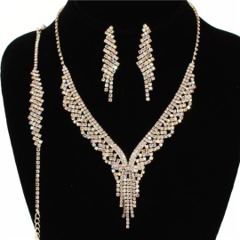 Rhinestone 3PCS Necklace Set