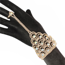 Rhinestone Bracelet With Ring