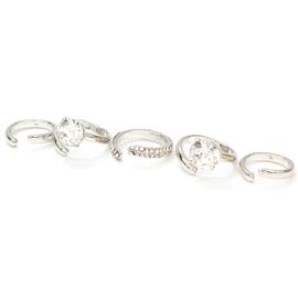 Stones Swirl Midi-Rings