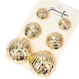 Half Sphere Three Pairs Earring