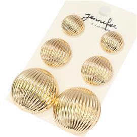 Half Sphere Three Pairs Earring