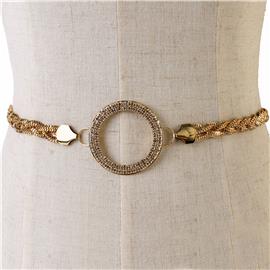 Metal Stones Round Brad Chain Belt