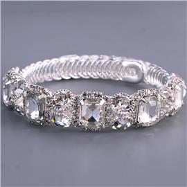 Rhinestones Rectonegle Bangle Bracelet