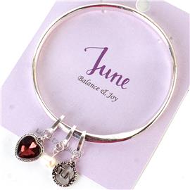 June Charm Bangle Bracelet