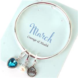 March Charm Bangle Bracelet